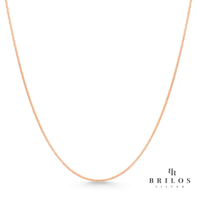 Srebrni lanac Spiga L-65 cm, M30 s rose pozlatom