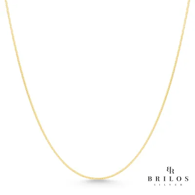 Srebrni lanac Spiga L-45 cm, M30 s 18 kt pozlatom