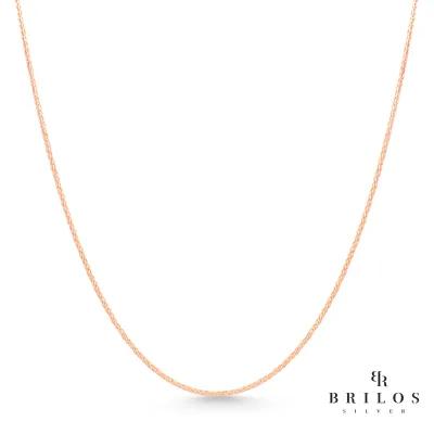Srebrni lanac Spiga L-70 cm, M40 s rose pozatom