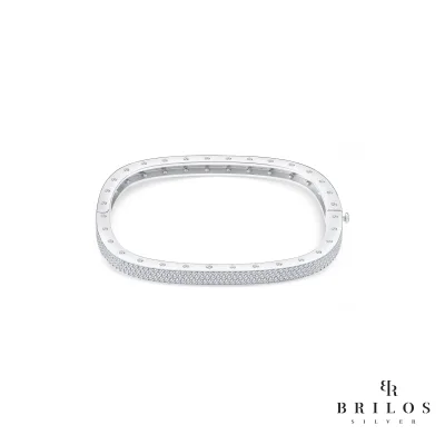 Srebrna narukvica Allure Cuff sa bijelim cirkonima