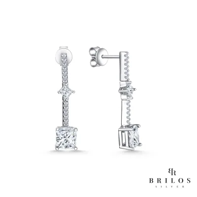 Srebrne naušnice Cubic Gems s bijelim cirkonima