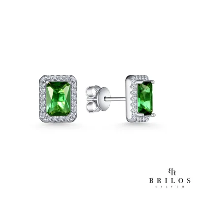 Srebrne naušnice Regal Gemstone sa zelenim cirkonom