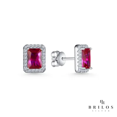 Srebrne naušnice Regal Gemstone sa rozim cirkonom