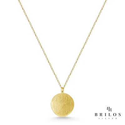 Srebrna ogrlica Posh Circle s 18 kt pozlatom