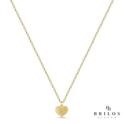 Srebrna ogrlica Posh Heart s 18 kt pozlatom