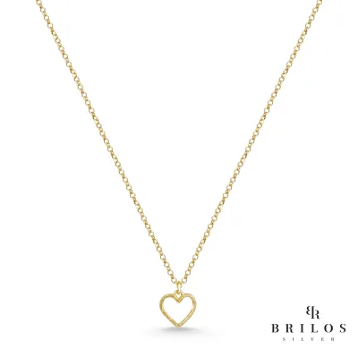Srebrna ogrlica Little Pure Heart s 18 kt pozlatom