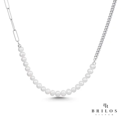 Srebrna ogrlica Noble Pearls