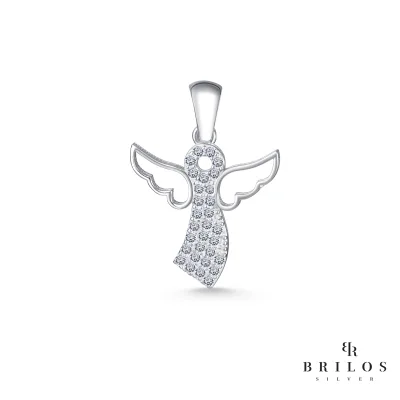 Srebrni privjesak Heavenly Angel s bijelim cirkonima