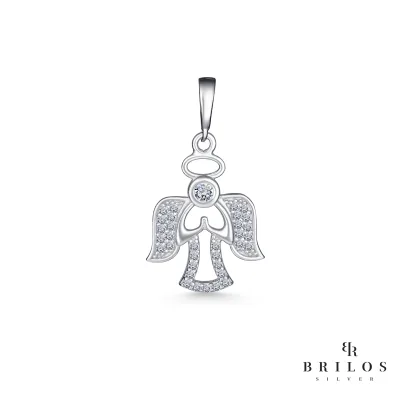 Srebrni privjesak Divine Angel s bijelim cirkonima