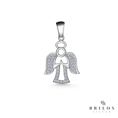 Srebrni privjesak Holy Angel s bijelim cirkonima