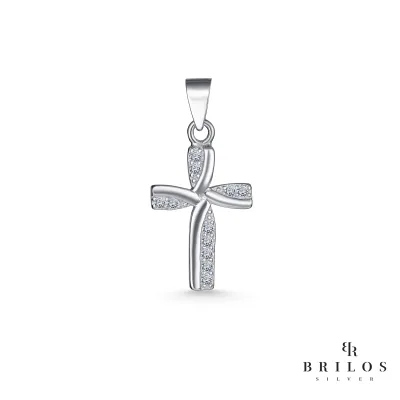 Srebrni privjesak Heavenly Cross s bijelim cirkonima