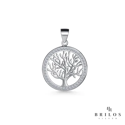 Srebrni privjesak Bright Tree of Life s bijelim cirkonima