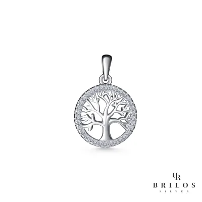 Srebrni privjesak Brilliant Tree of Life s bijelim cirkonima