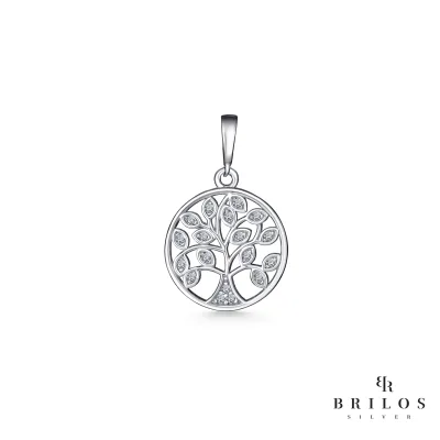 Srebrni privjesak Gently Tree of Life s bijelim cirkonima