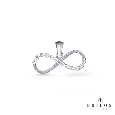 Srebrni privjesak Glowy Infinity s bijelim cirkonima