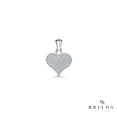 Srebrni privjesak Alluring Heart s bijelim cirkonima 