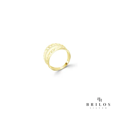 Srebrni prsten Buckle s 18 kt pozlatom