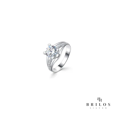 Srebrni prsten Love Me Forever s bijelim cirkonima