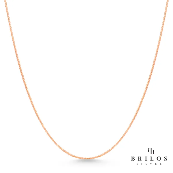 Srebrni lanac Spiga L-55 cm, M30 s rose pozlatom