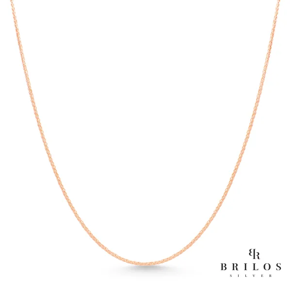 Srebrni lanac Spiga L-60 cm, M40 s rose pozatom