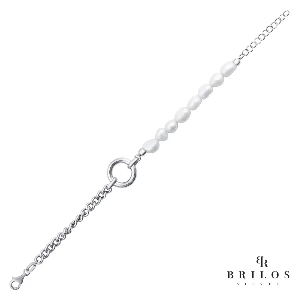 Srebna narukvica Timeless Pearls
