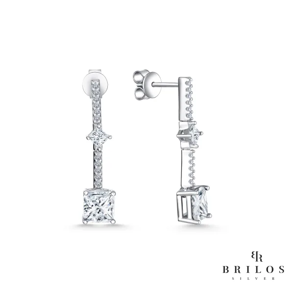 Srebrne naušnice Cubic Gems s bijelim cirkonima