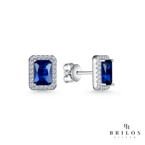 Srebrne naušnice Regal Gemstone sa plavim cirkonom