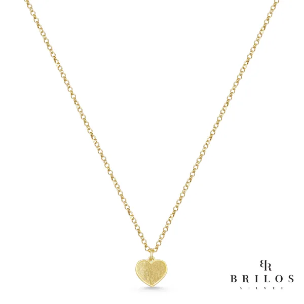 Srebrna ogrlica Posh Heart s 18 kt pozlatom