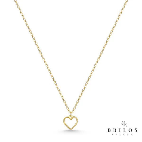 Srebrna ogrlica Little Pure Heart s 18 kt pozlatom