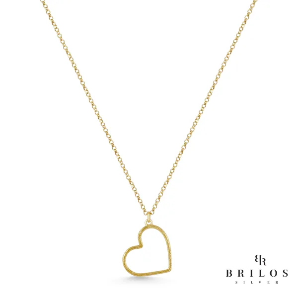 Srebrna ogrlica Pure Heart s 18 kt pozlatom