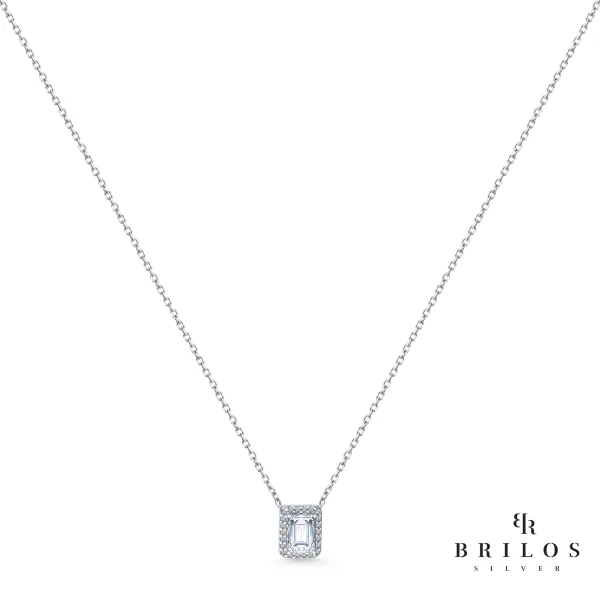 Srebrna ogrlica Regal Gemstone sa bijelim cirkonom