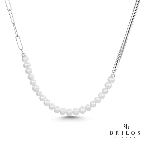 Srebrna ogrlica Noble Pearls