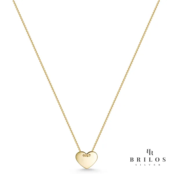 Srebrna ogrlica Silky Heart s 18 kt pozlatom