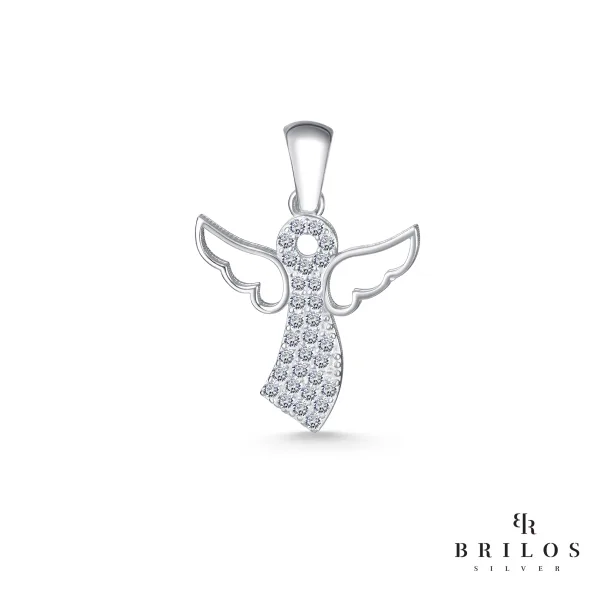 Srebrni privjesak Heavenly Angel s bijelim cirkonima