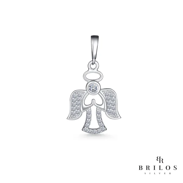 Srebrni privjesak Divine Angel s bijelim cirkonima