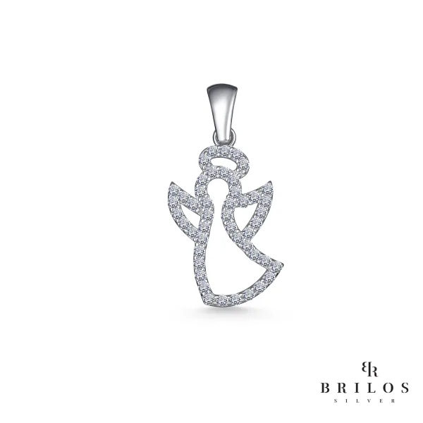 Srebrni privjesak Dazzling Angel s bijelim cirkonima
