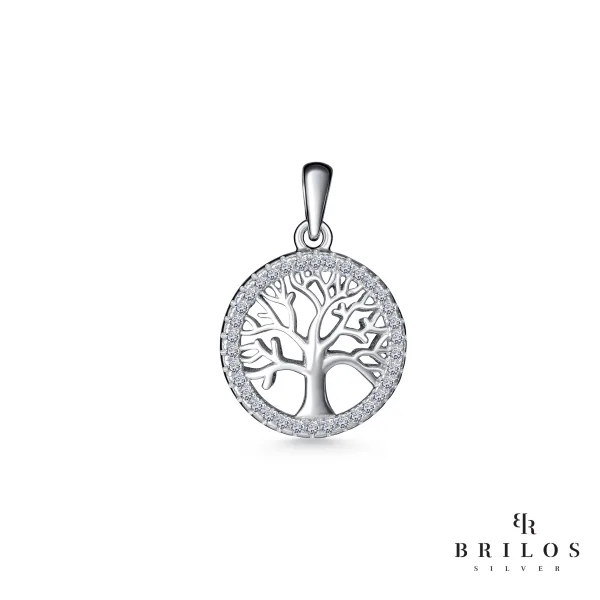 Srebrni privjesak Brilliant Tree of Life s bijelim cirkonima