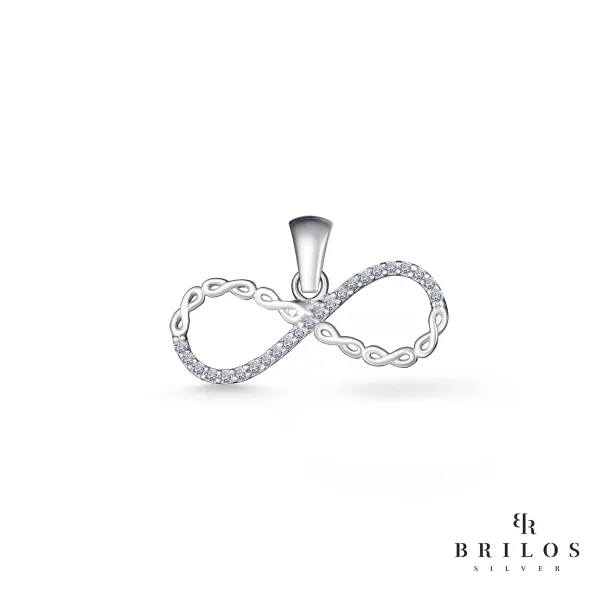 Srebrni privjesak Glowy Infinity s bijelim cirkonima