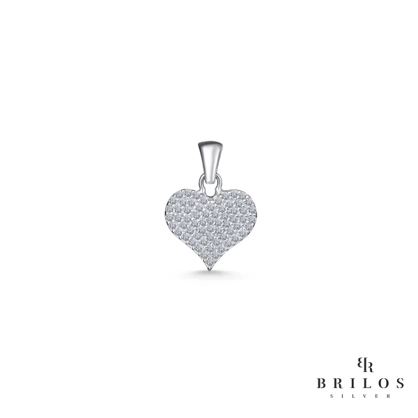 Srebrni privjesak Alluring Heart s bijelim cirkonima 