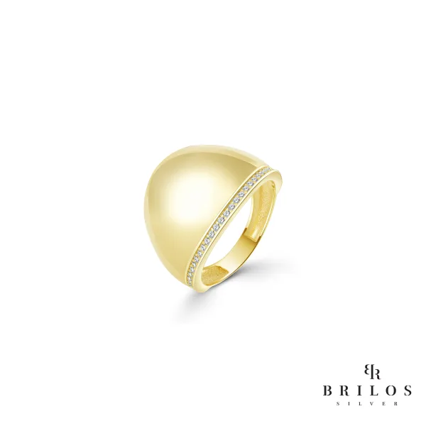 Srebrni prsten Splendor s bijelim cirkonima i 18 kt pozlatom