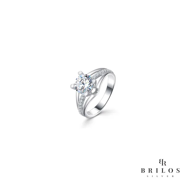 Srebrni prsten Love Me Forever s bijelim cirkonima