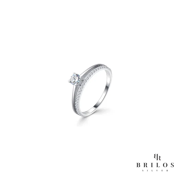 Srebrni prsten Perfect Love s bijelim cirkonima